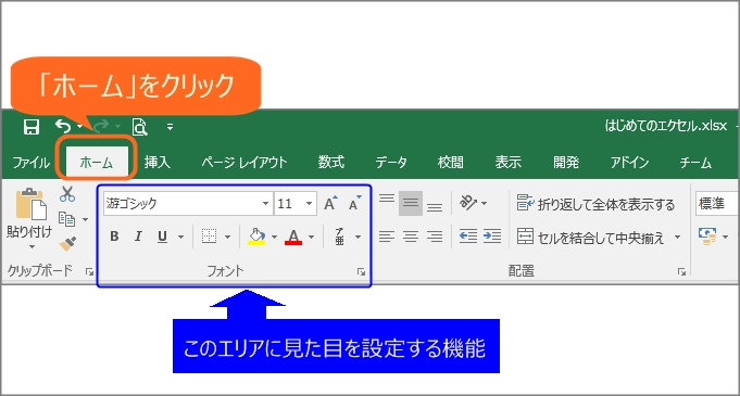 文字のフォントやサイズなどを変更する えくとしょ 初心者のためのエクセルとｖｂａの図書館